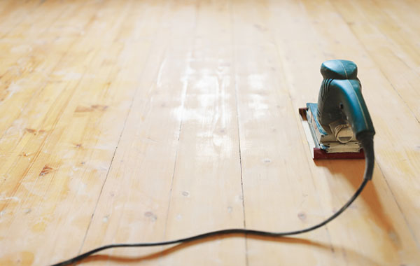 Sanding and staining outlet wood floors